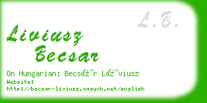 liviusz becsar business card